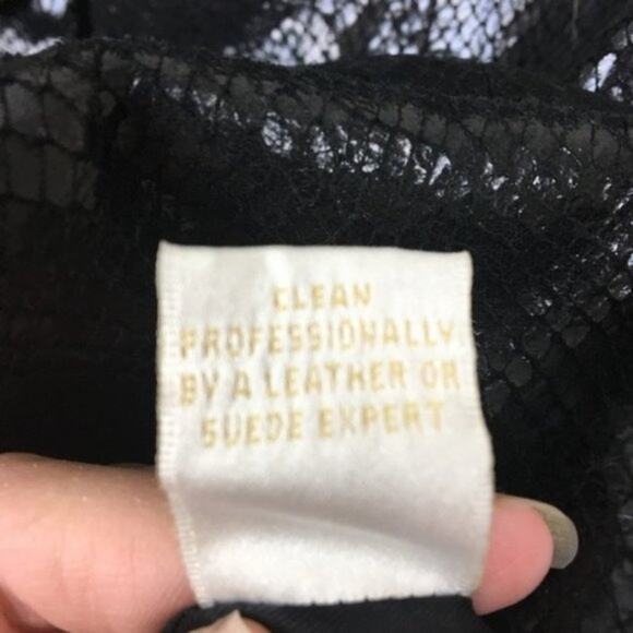 Cache Leather Jacket Vintage Snakeskin Embossed Black Glam Goddess Retro Size 6 - Picture 3 of 13